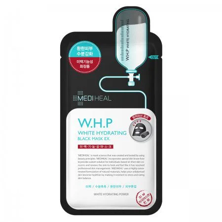 MEDIHEAL W.H.P White Hydrating Black Mask EX. Rozjaśniająco-nawilżająca maska w płachcie