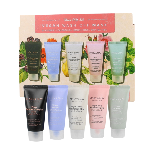 MARY&MAY Vegan Wash Off Mask MINI Gift Set 5x30g
